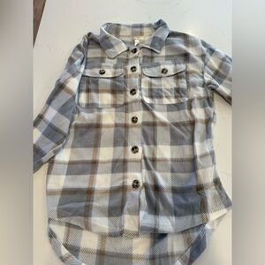 NYC Blue and White Plaid Button-Down Shirt